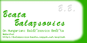 beata balazsovics business card